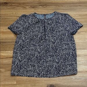SHEIN Navy and White Speckled Blouse